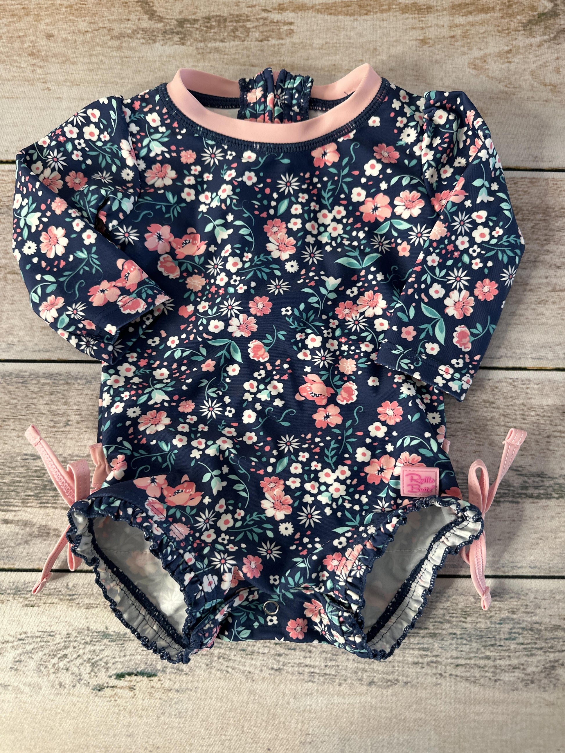 Ruffle Butts Girls Flowers Swimwear Size: 3-6 months Flowers