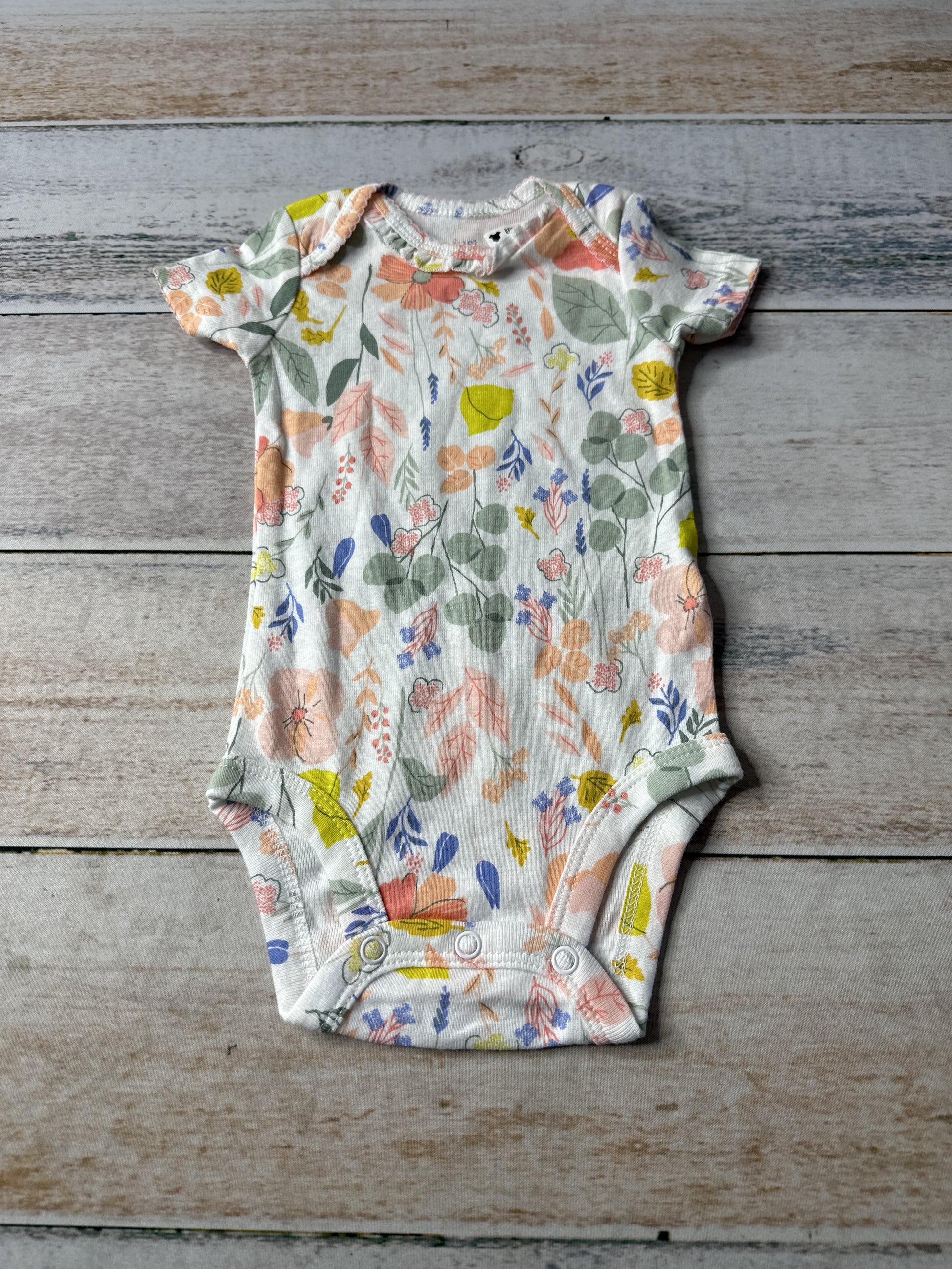 Just Born Girls Flowers Onesie Size: 3 months Flowers