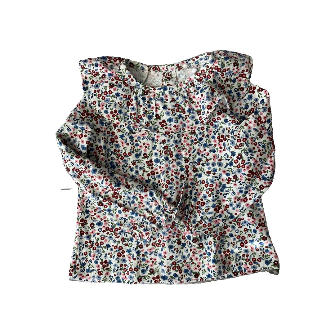 Oliver & Rain Girls Flowers Long Sleeve Shirt Size: 24 months Flowers