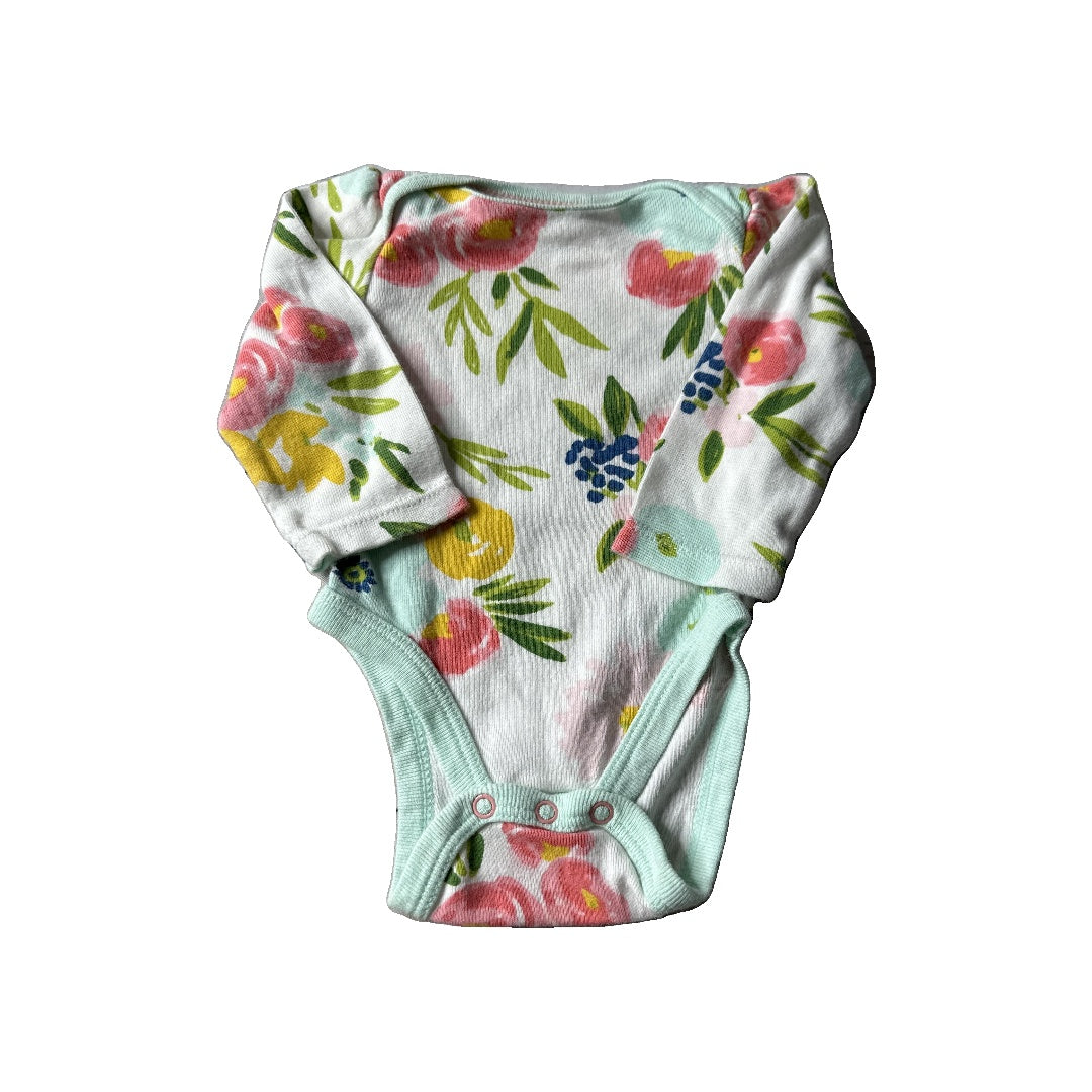 Girls Flowers Onesie Size: Newborn Flowers