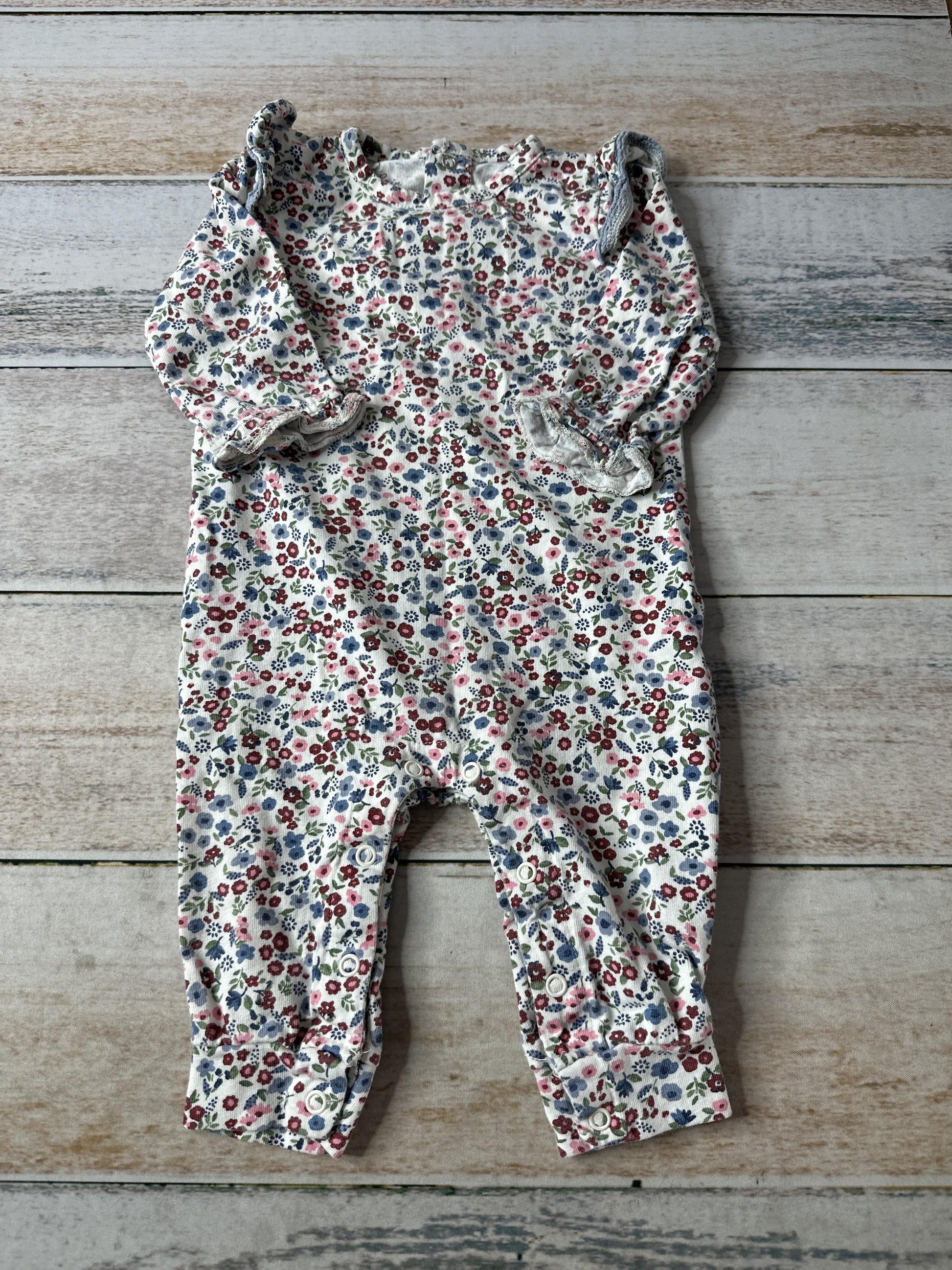 Oliver & Rain Unisex Flowers Long Sleeve Outfit Size: 6 months Flowers