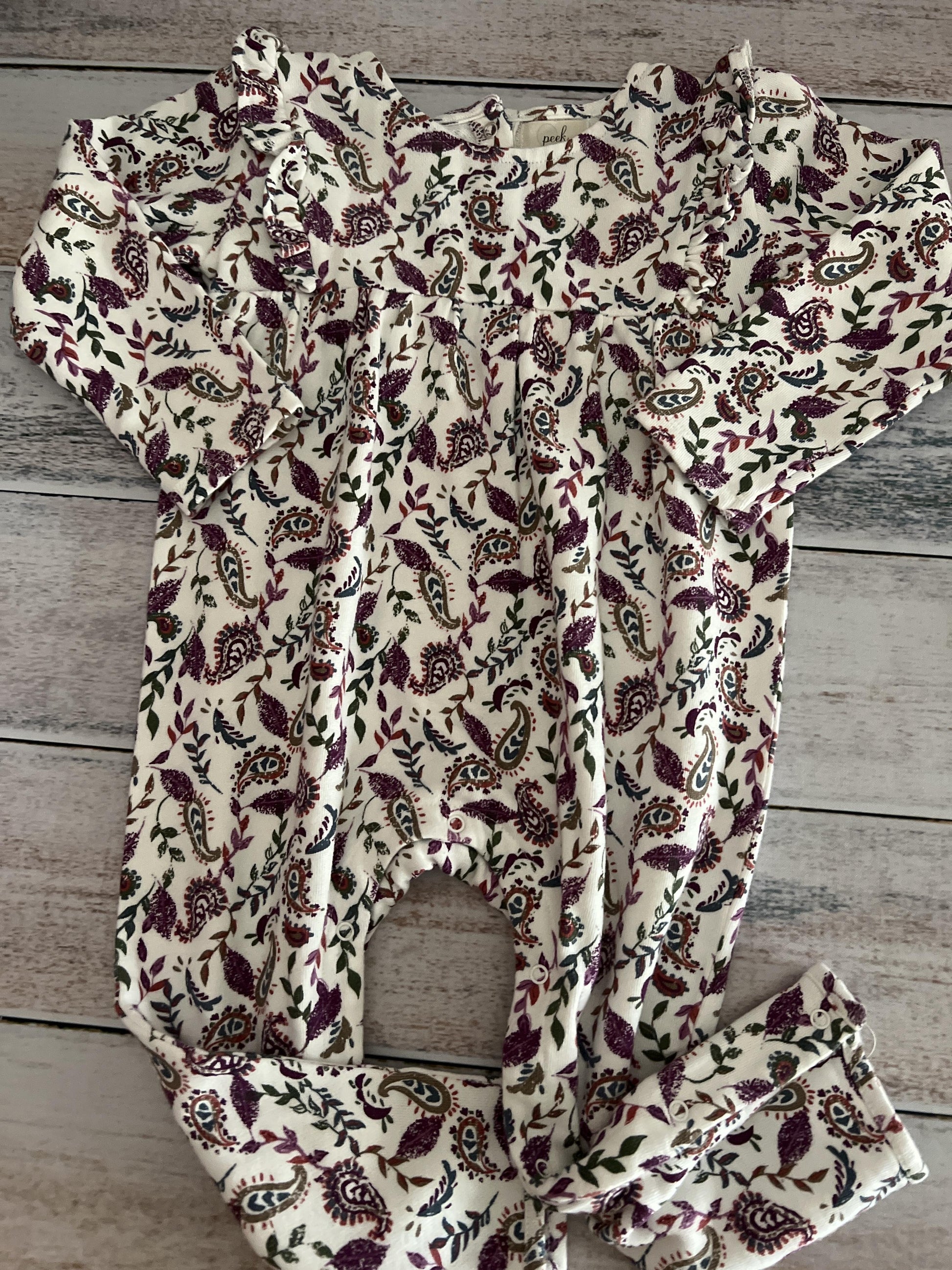Peek Girls Flowers Long Sleeve Outfit Size: 18-24 months Flowers