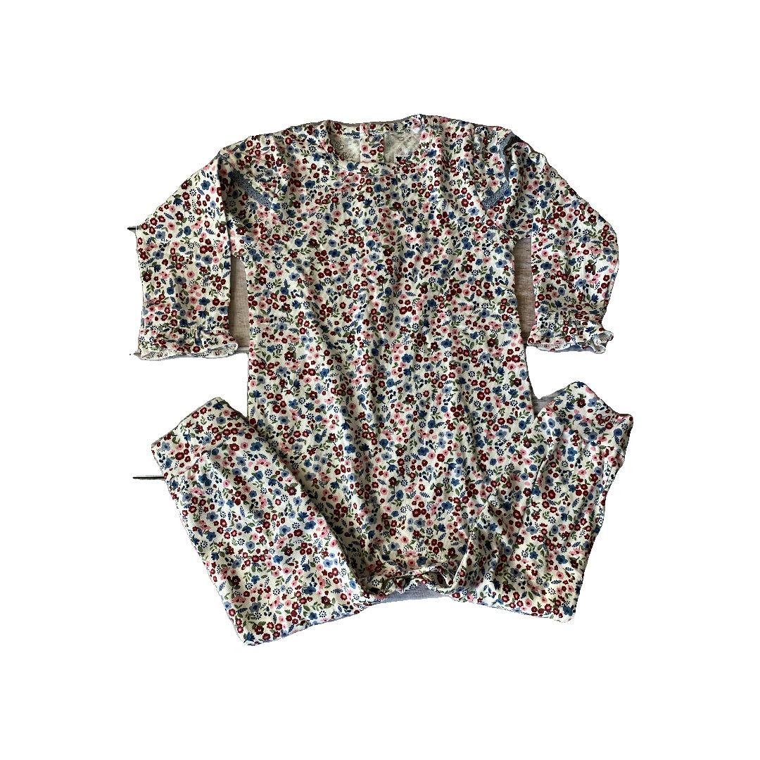 Oliver & Rain Girls Flowers Long Sleeve Outfit Size: 18 months Flowers