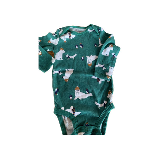 Cat & Jack Boys Forest Green | animals Onesie Size: 18 months Forest Green | animals
