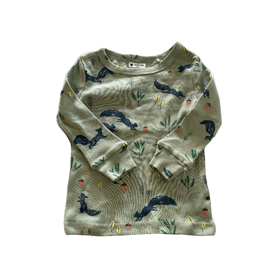 Oliver & Rain Unisex Forest Green | animals Long Sleeve Shirt Size: 18 months Forest Green | animals
