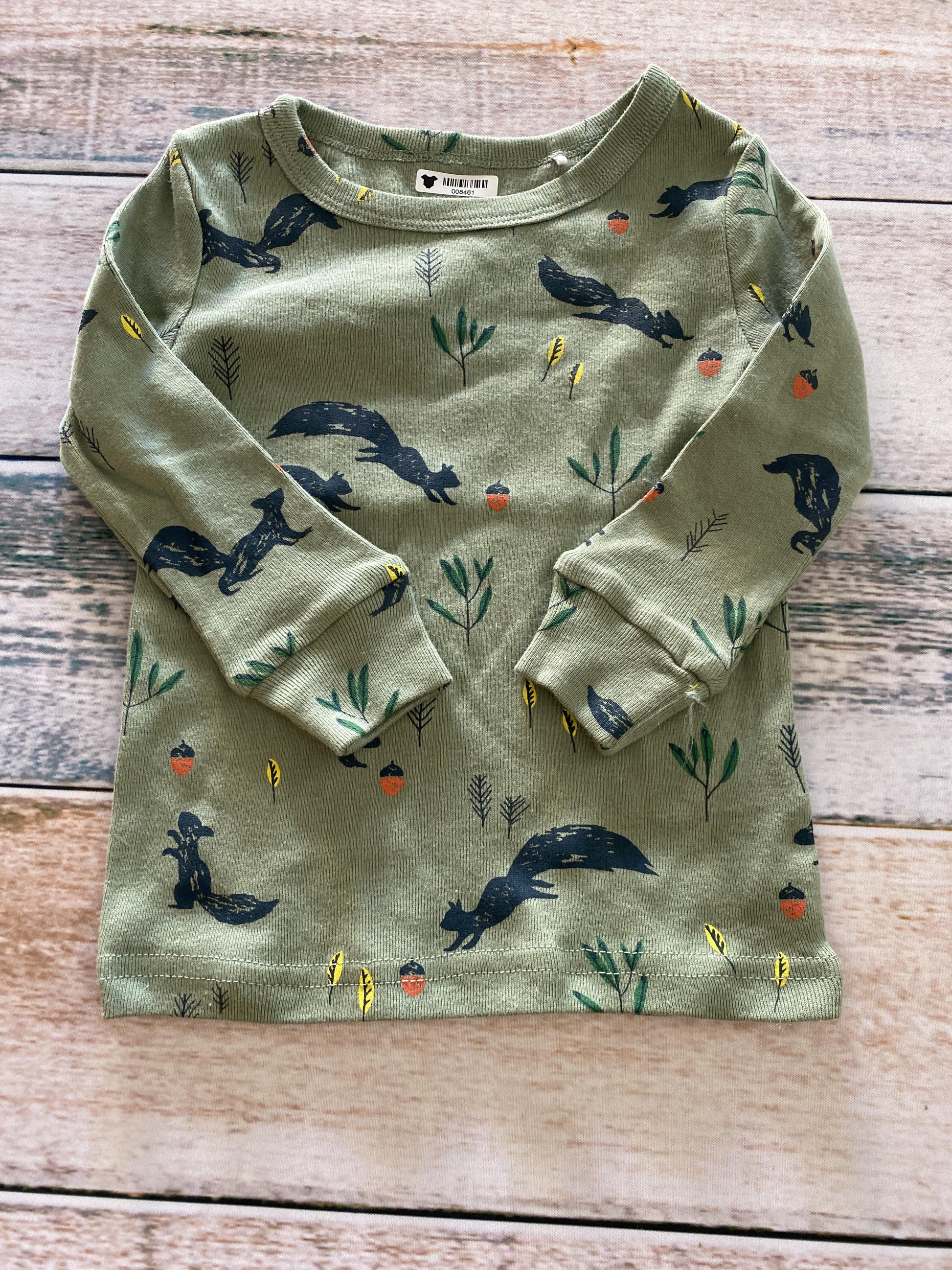 Oliver & Rain Unisex Forest Green | animals Long Sleeve Shirt Size: 18 months Forest Green | animals