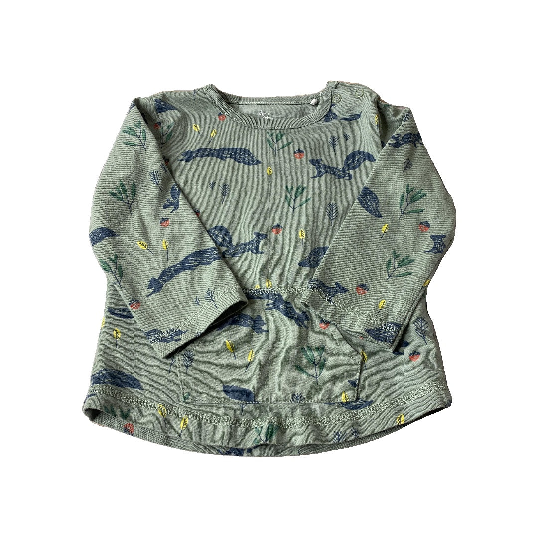 Oliver & Rain Unisex Forest Green | animals Long Sleeve Shirt Size: 18 months Forest Green | animals