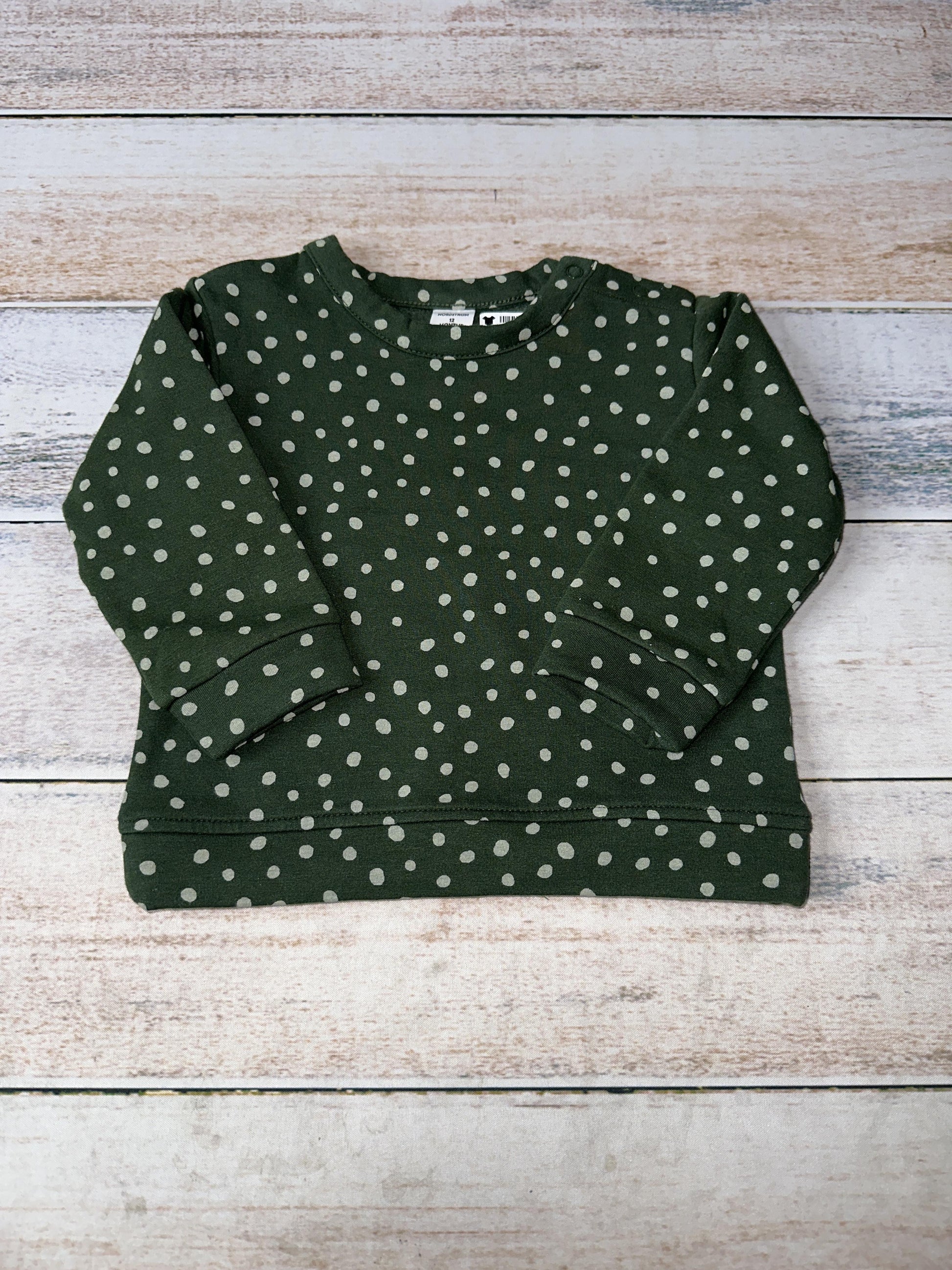 Nordstrom Unisex Forest Green | Beige | Dots Sweater Size: 12 months Forest Green | Beige | Dots
