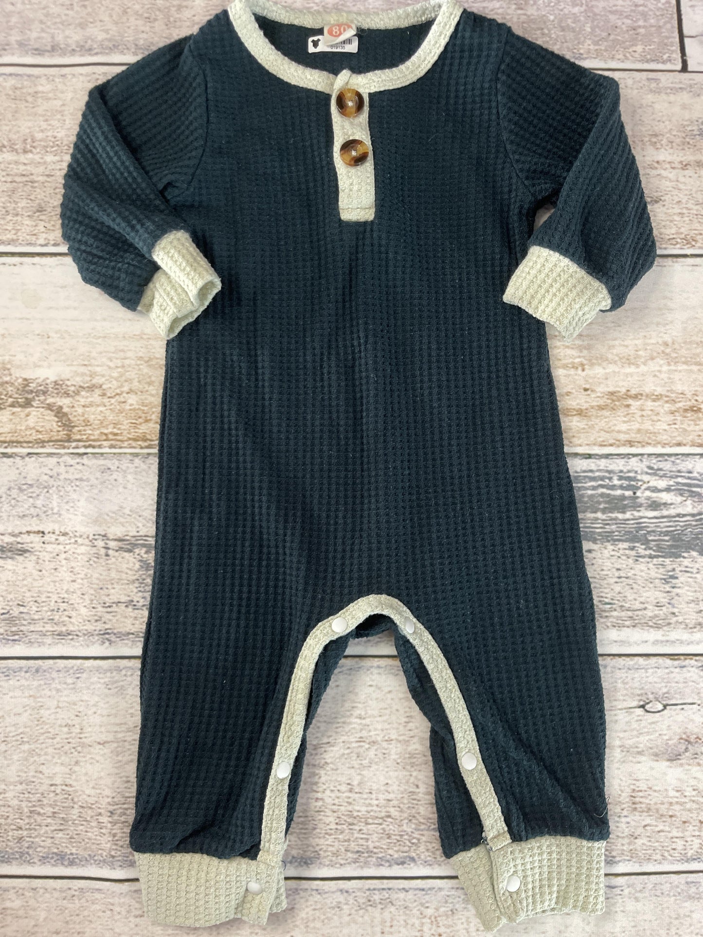 Mama Siesta Boys Forest Green | cream Long Sleeve Outfit Size: 12-18 months Forest Green | cream