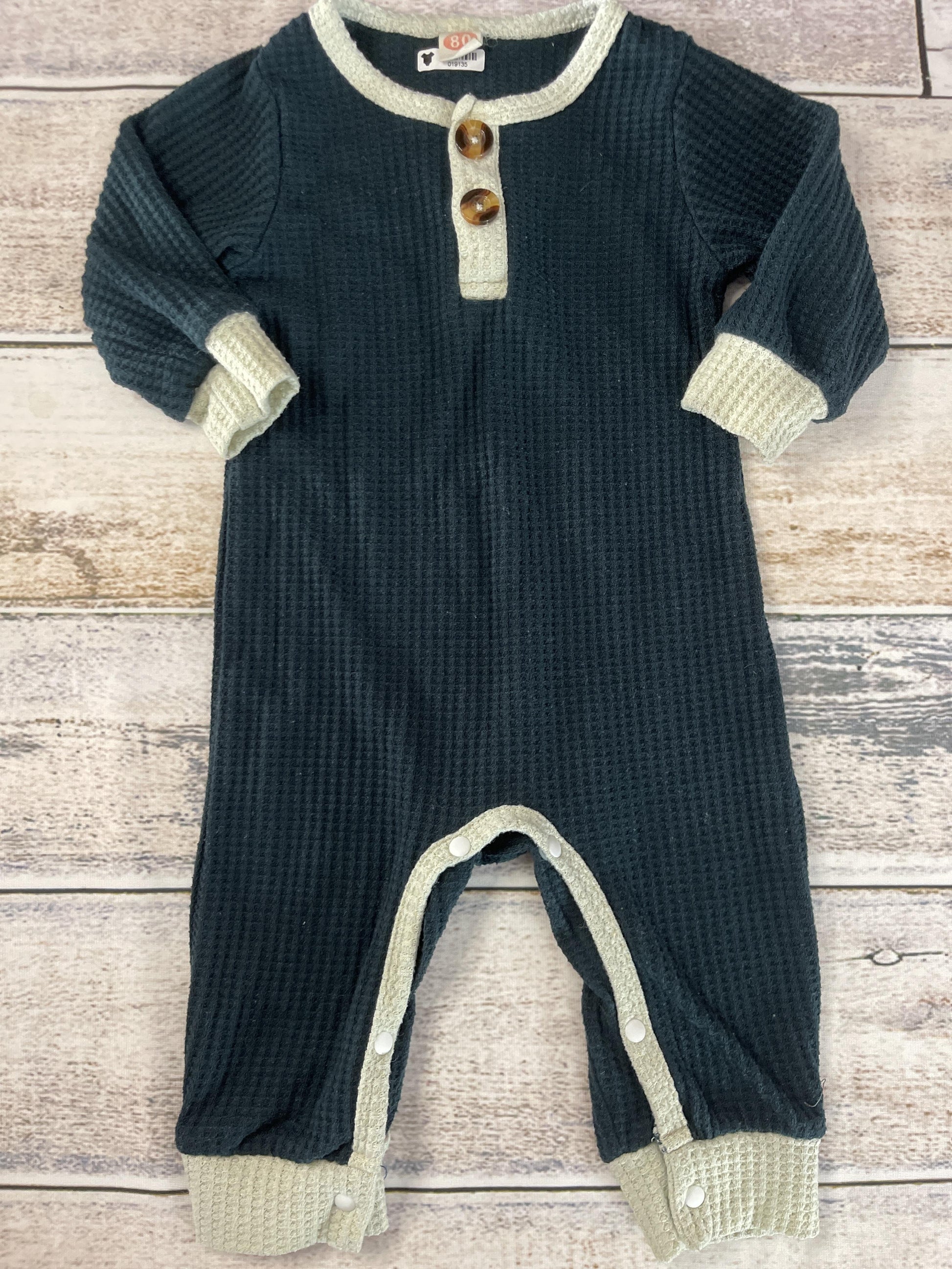 Mama Siesta Boys Forest Green | cream Long Sleeve Outfit Size: 12-18 months Forest Green | cream