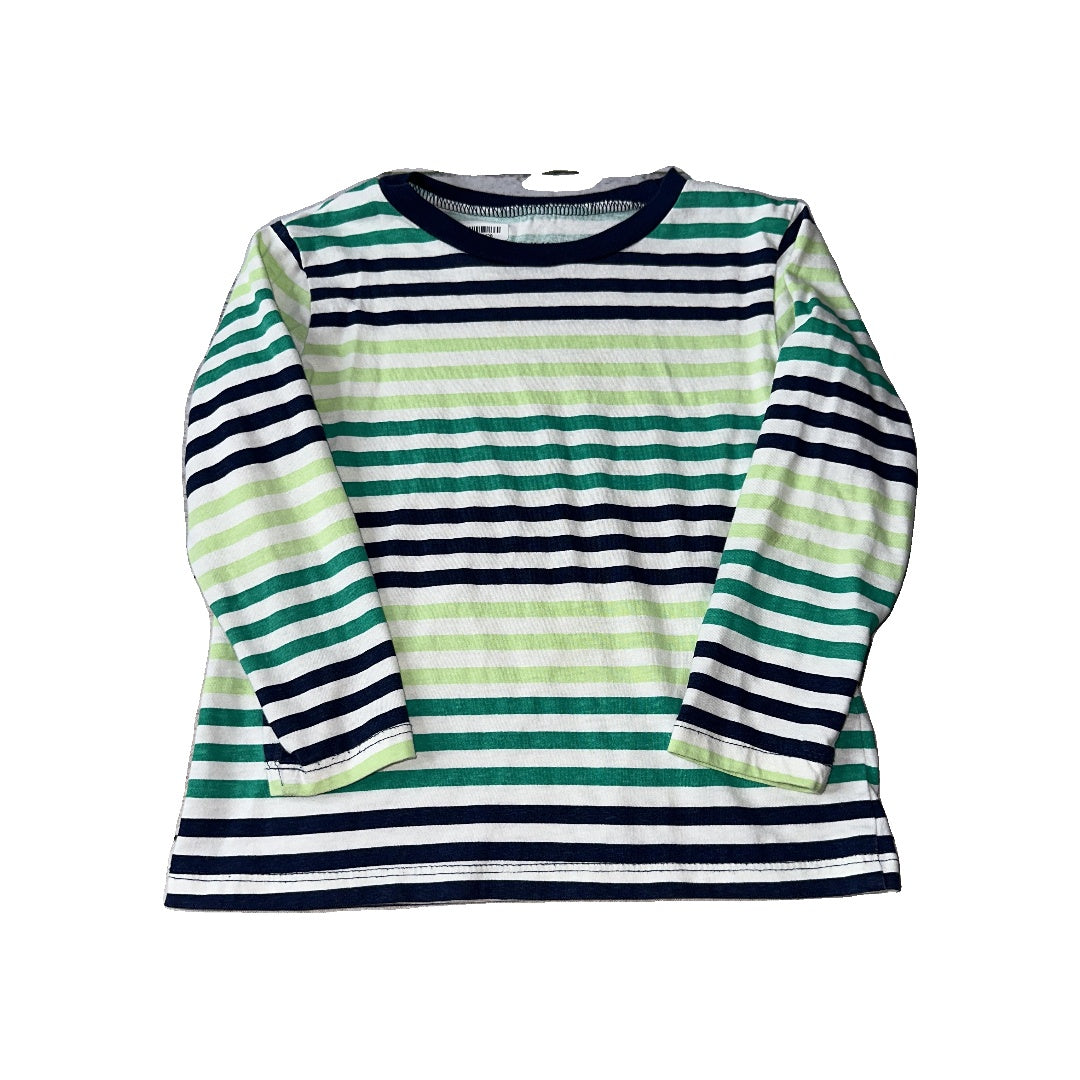 H&M Boys Forest Green | light green | Stripe Long Sleeve Shirt Size: 3T Forest Green | light green | Stripe