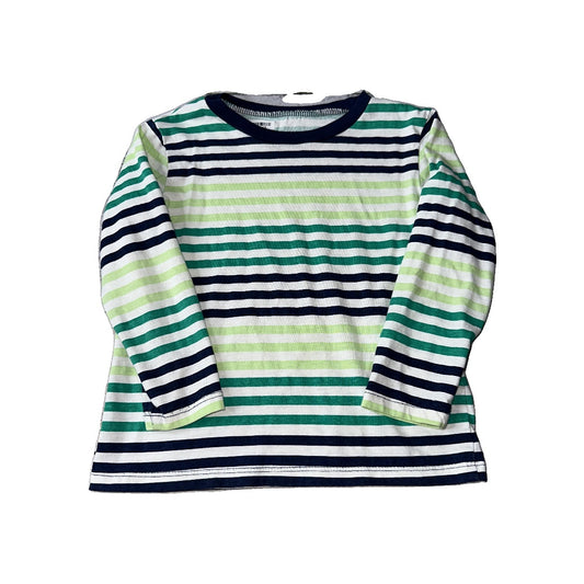 H&M Boys Forest Green | light green | Stripe Long Sleeve Shirt Size: 3T Forest Green | light green | Stripe