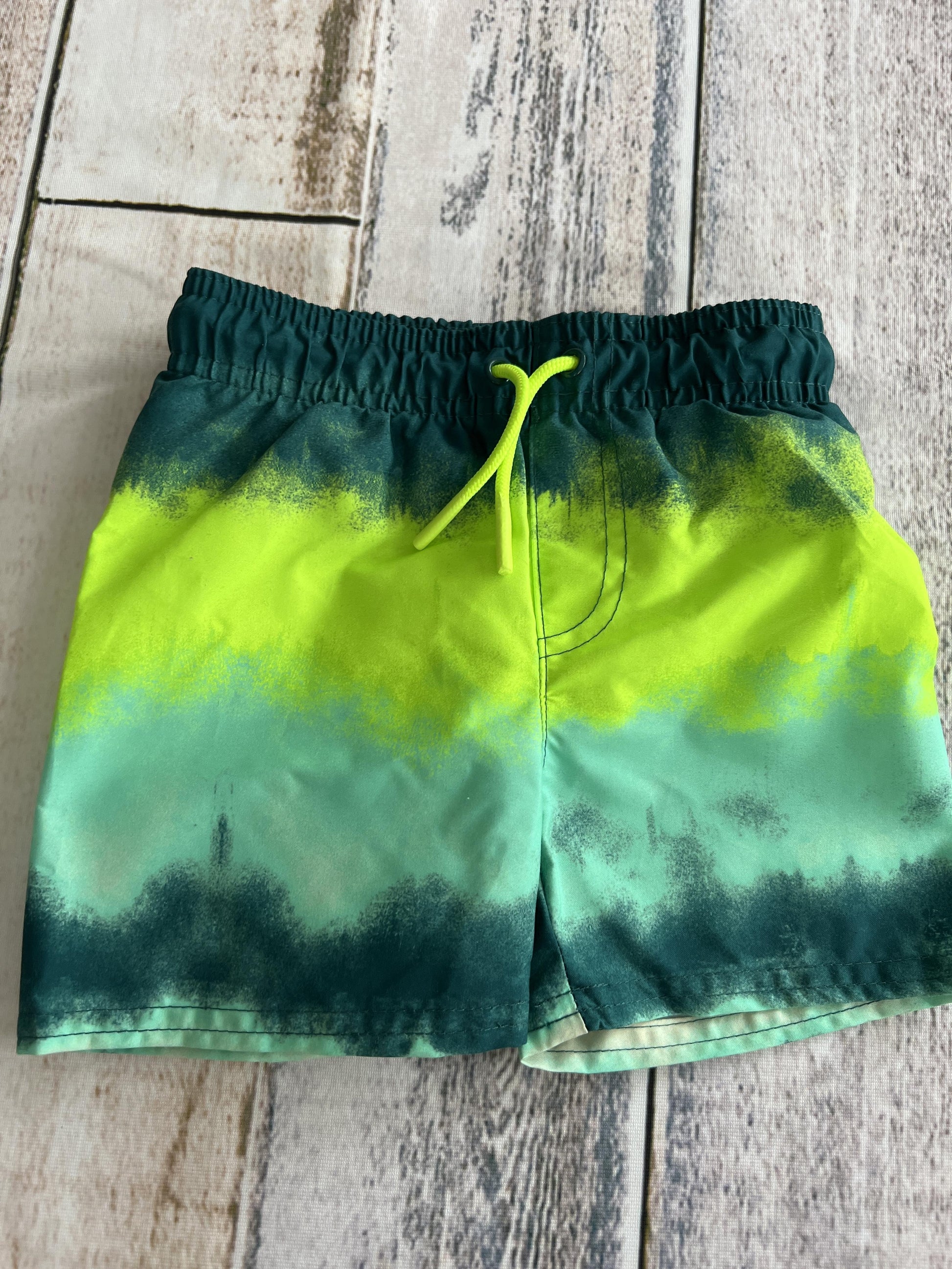 Cat & Jack Boys Forest Green | light green | Tie Dye Swimwear Size: 12 months Forest Green | light green | Tie Dye