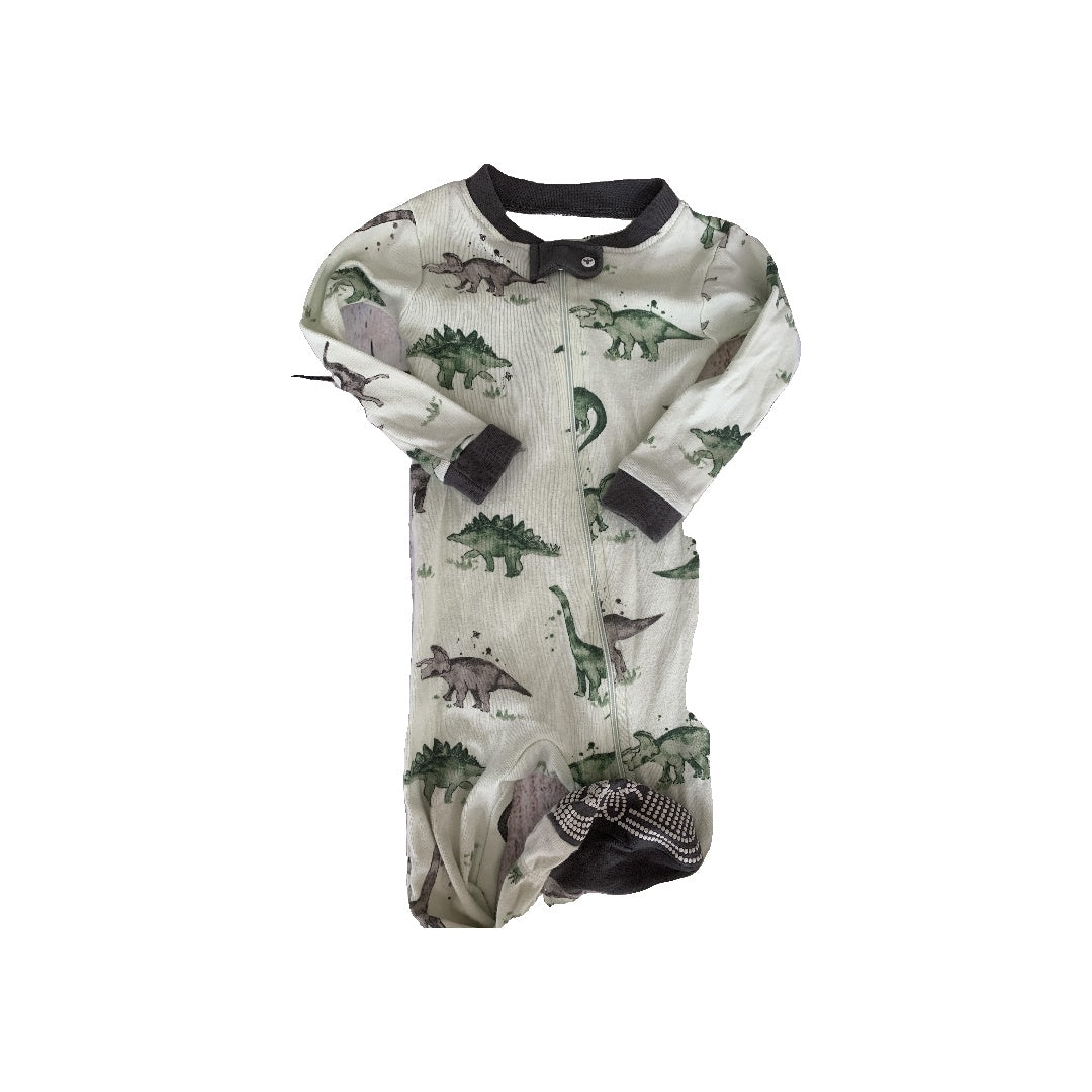 Burt's Bees Boys Forest Green | Mint | Dinosaur Pajamas Size: 12M Forest Green | Mint | Dinosaur