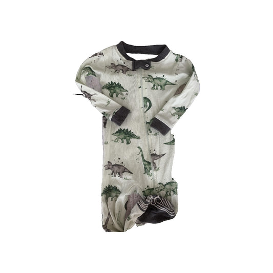 Burt's Bees Boys Forest Green | Mint | Dinosaur Pajamas Size: 12M Forest Green | Mint | Dinosaur