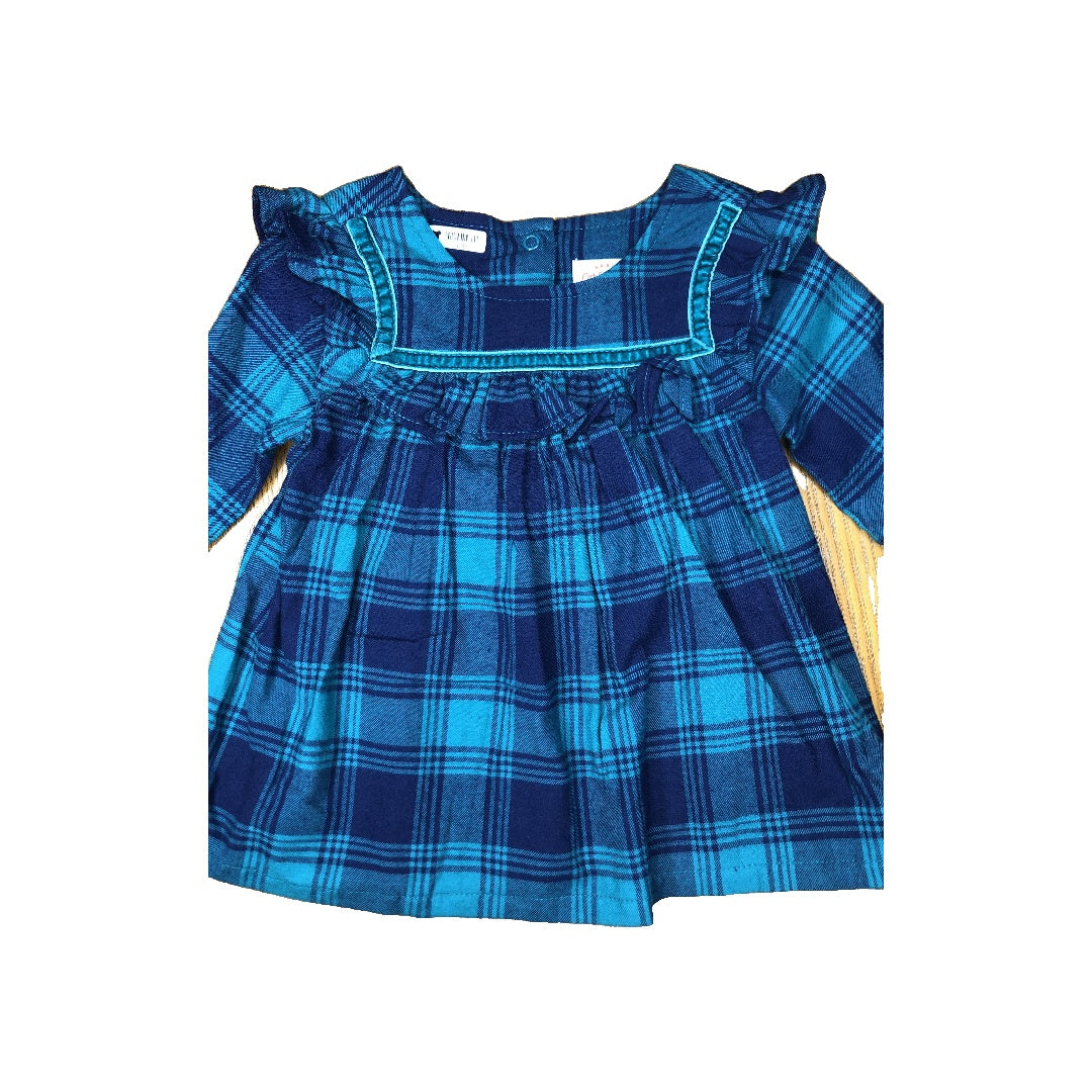 Cat & Jack Girls Forest Green | Navy Blue Dress Size: 3-6 months Forest Green | Navy Blue