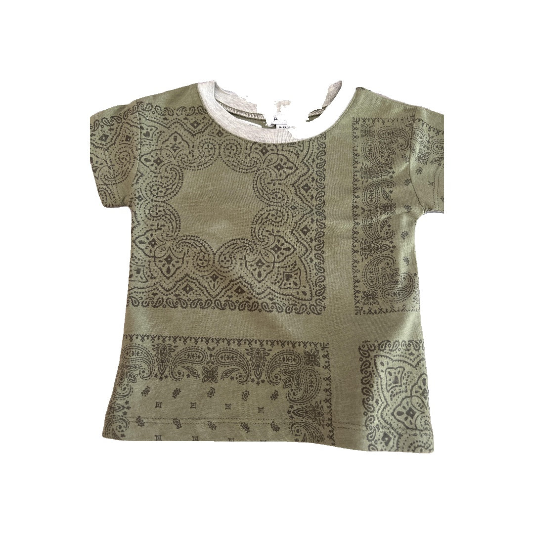 Splendid Boys Forest Green | Paisley T-Shirt Size: 6-12 months Forest Green | Paisley