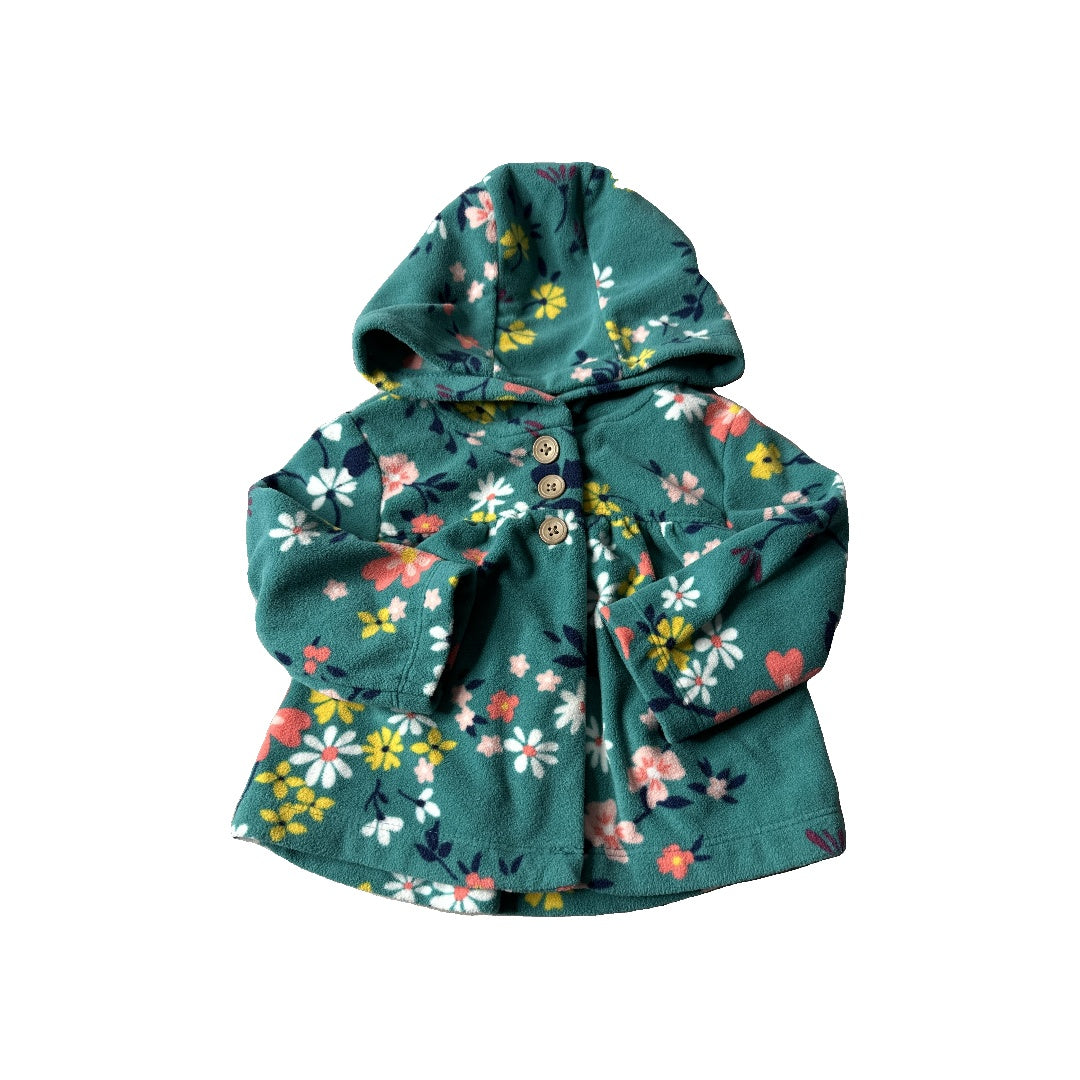 Carters Girls Forest Green | Pink floral Hoodie Size: 6 months Forest Green | Pink floral
