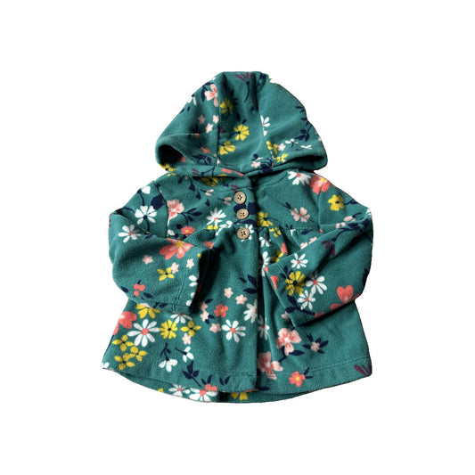 Carters Girls Forest Green | Pink floral Hoodie Size: 6 months Forest Green | Pink floral