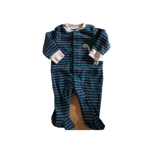 Carters Boys Forest Green | Striped | Navy Blue Pajamas Size: 3 months Forest Green | Striped | Navy Blue