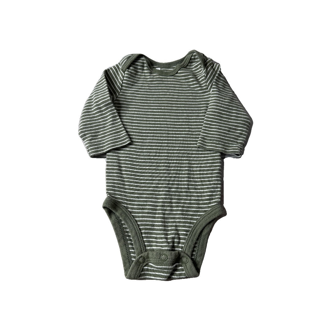 Carters Unisex Forest Green | Striped Long Sleeve Outfit Size: 0-3 months Forest Green | Striped