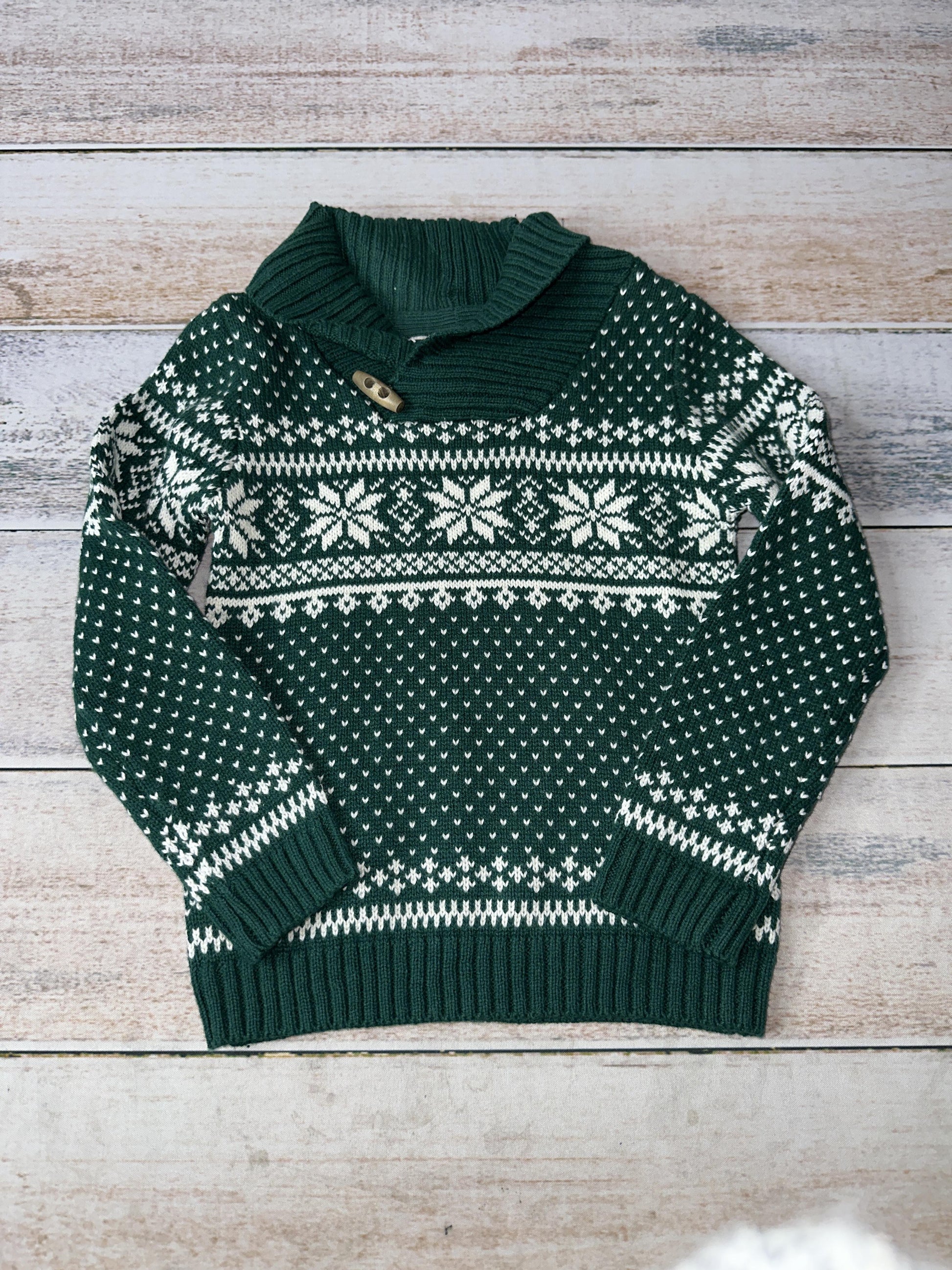 Tahari Unisex Forest Green | White | Holiday Sweater Size: 2T Forest Green | White | Holiday