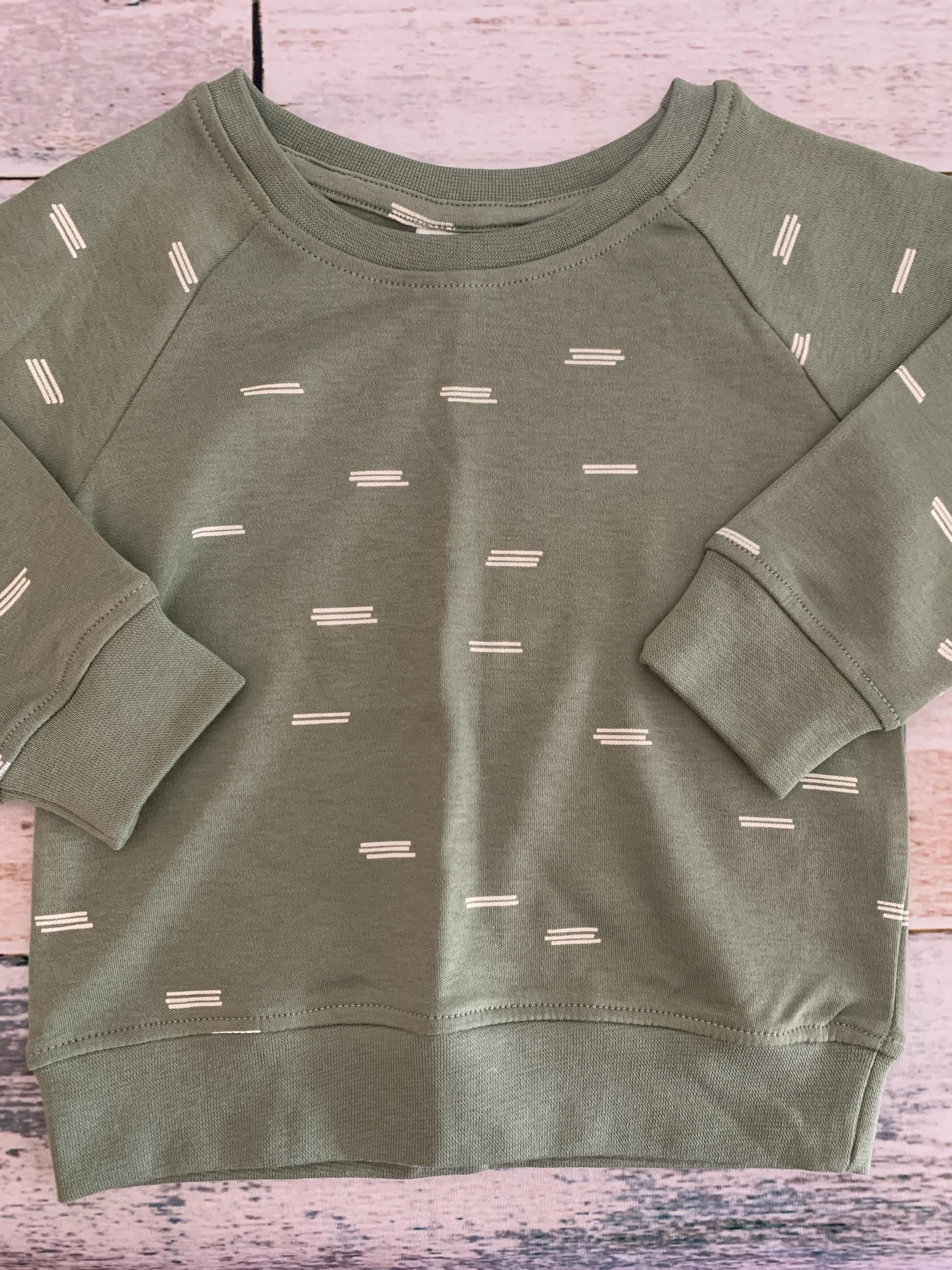 Colored Organics Boys Forest Green | White | Pattern Sweater Size: 12-18 months Forest Green | White | Pattern