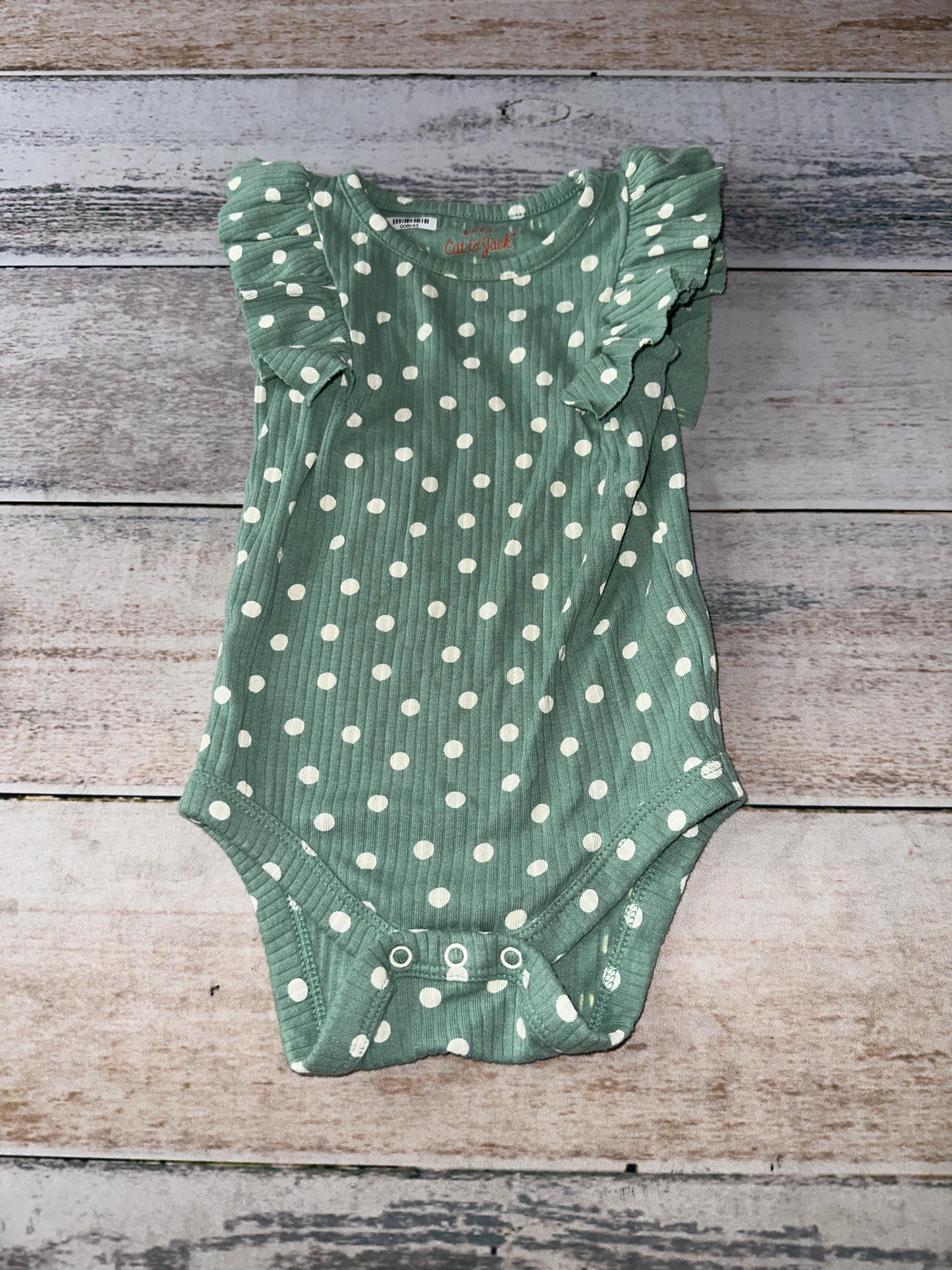 Cat & Jack Girls Forest Green | White | polka dot Onesie Size: 3-6 months Forest Green | White | polka dot