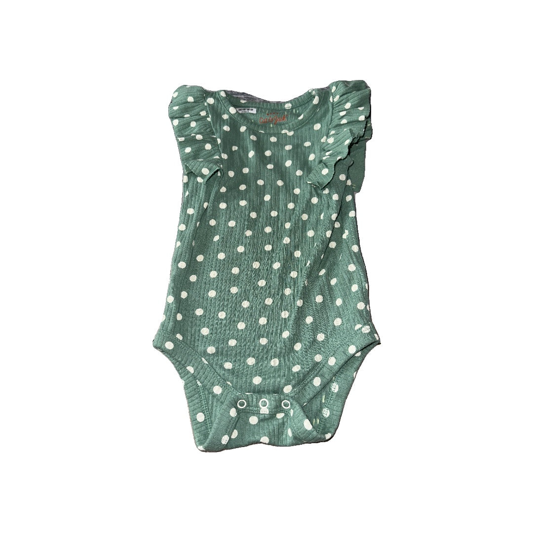 Cat & Jack Girls Forest Green | White | polka dot Onesie Size: 3-6 months Forest Green | White | polka dot