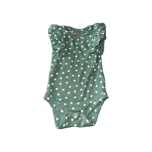 Cat & Jack Girls Forest Green | White | polka dot Onesie Size: 3-6 months Forest Green | White | polka dot
