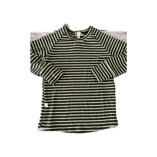 Childhoods Clothing Boys Forest Green | White | Stripe Long Sleeve Shirt Size: 18-24 months Forest Green | White | Stripe