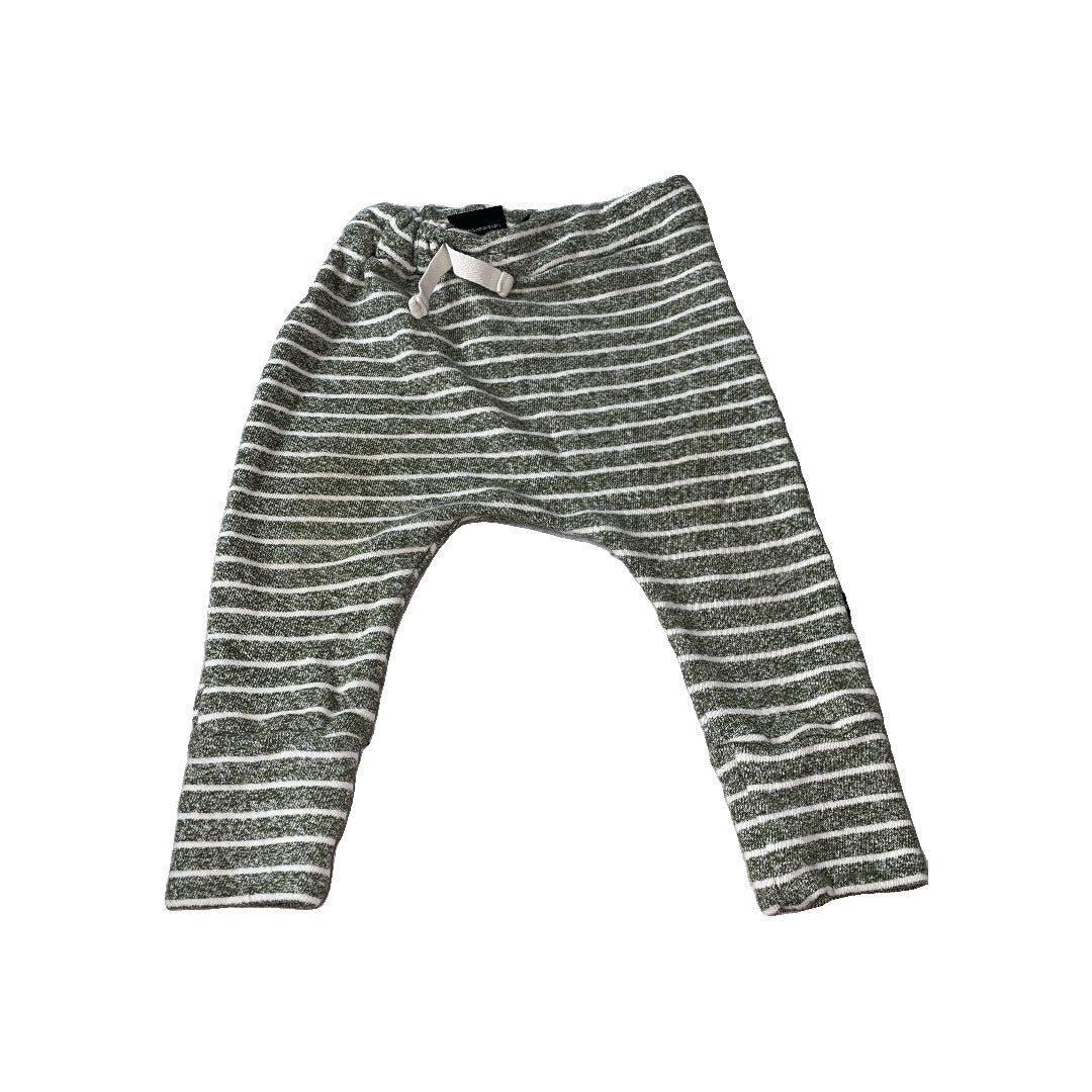 BabySprouts co Girls Forest Green | White | Striped Pants Size: 6-12 months Forest Green | White | Striped