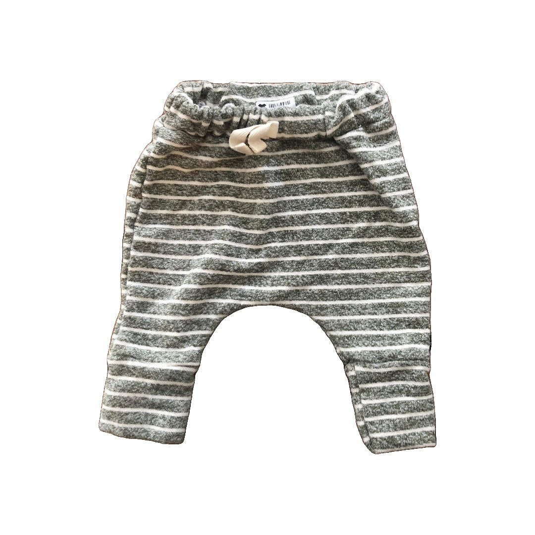 BabySprouts co Girls Forest Green | White | Striped Pants Size: 3-6 months Forest Green | White | Striped