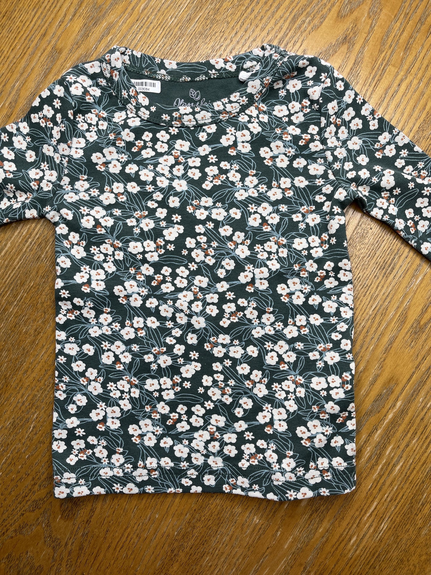 Oliver & Rain Girls Forest Green | White Pajamas Size: 18 months Forest Green | White