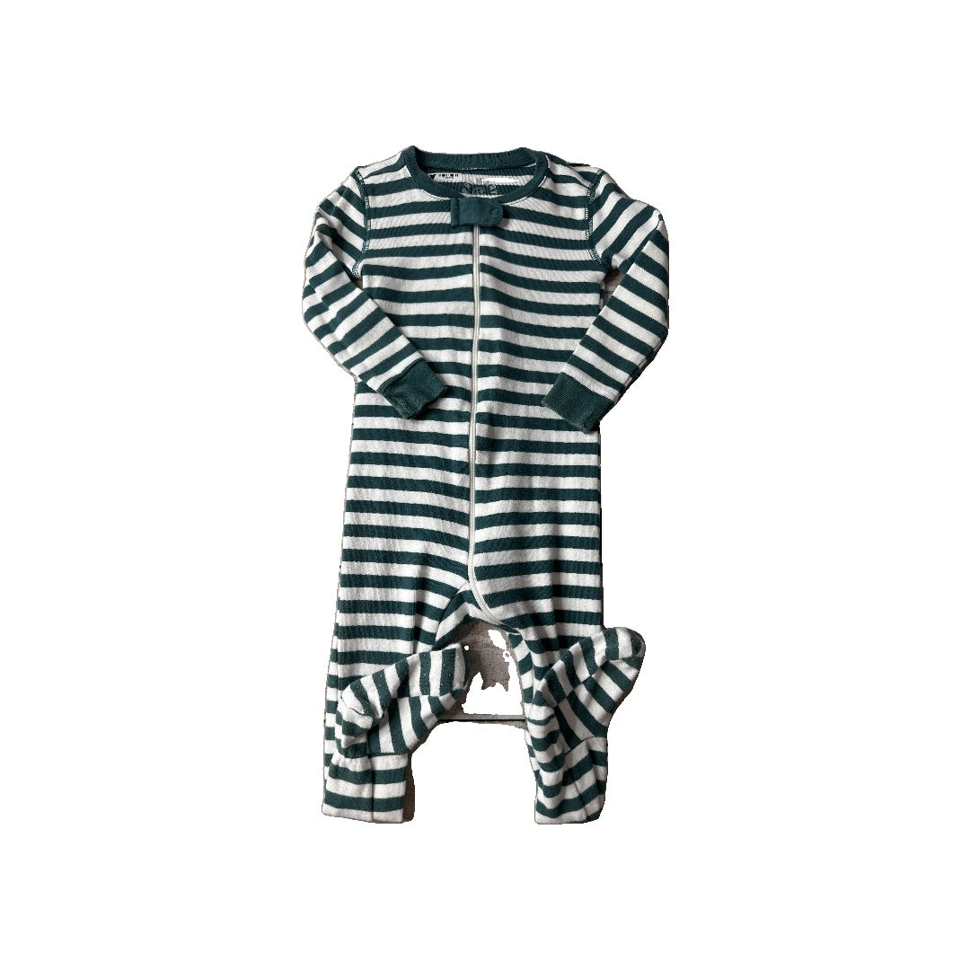 Primary Unisex Forest Green | White Pajamas Size: 12-18 months Forest Green | White