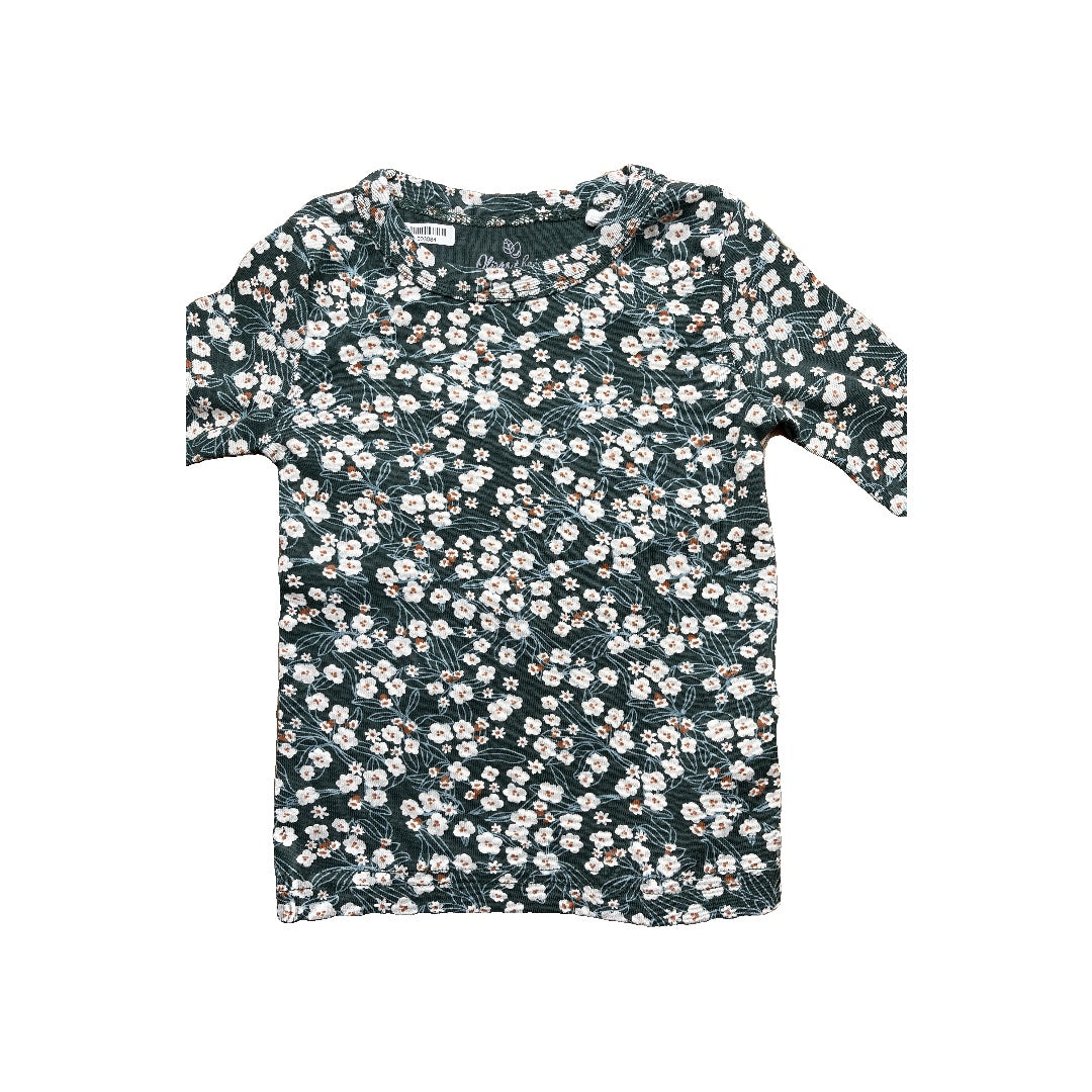 Oliver & Rain Girls Forest Green | White Pajamas Size: 18 months Forest Green | White
