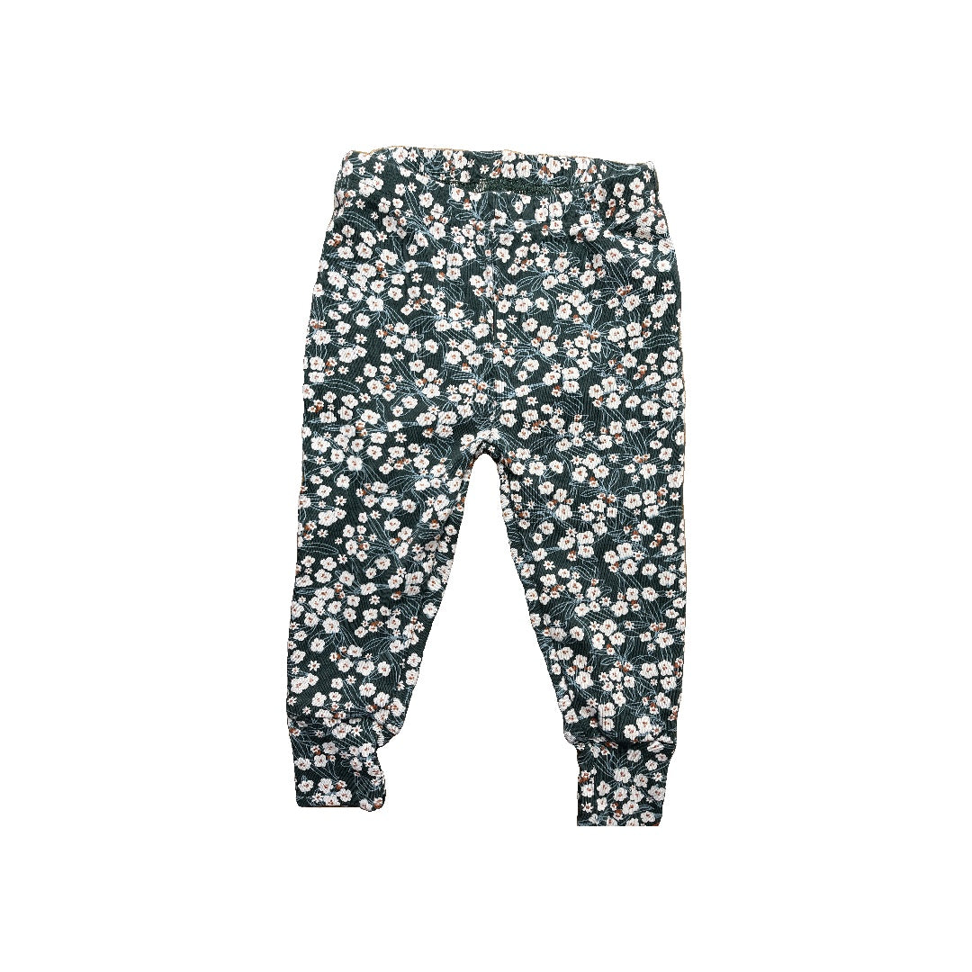 Oliver & Rain Girls Forest Green | White Pajamas Size: 18 months Forest Green | White