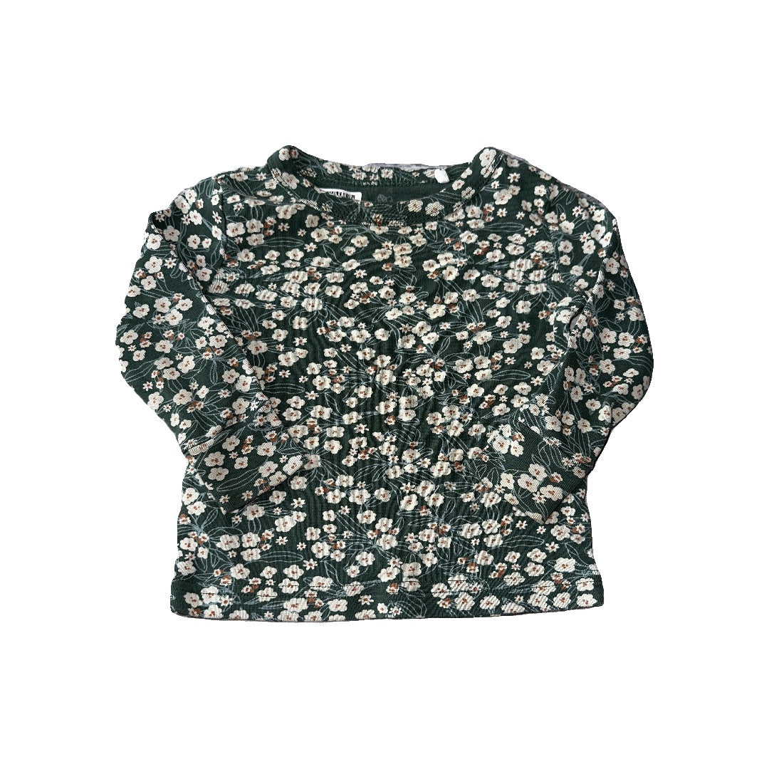 Oliver & Rain Girls Forest Green | White Pajamas Size: 12 months Forest Green | White