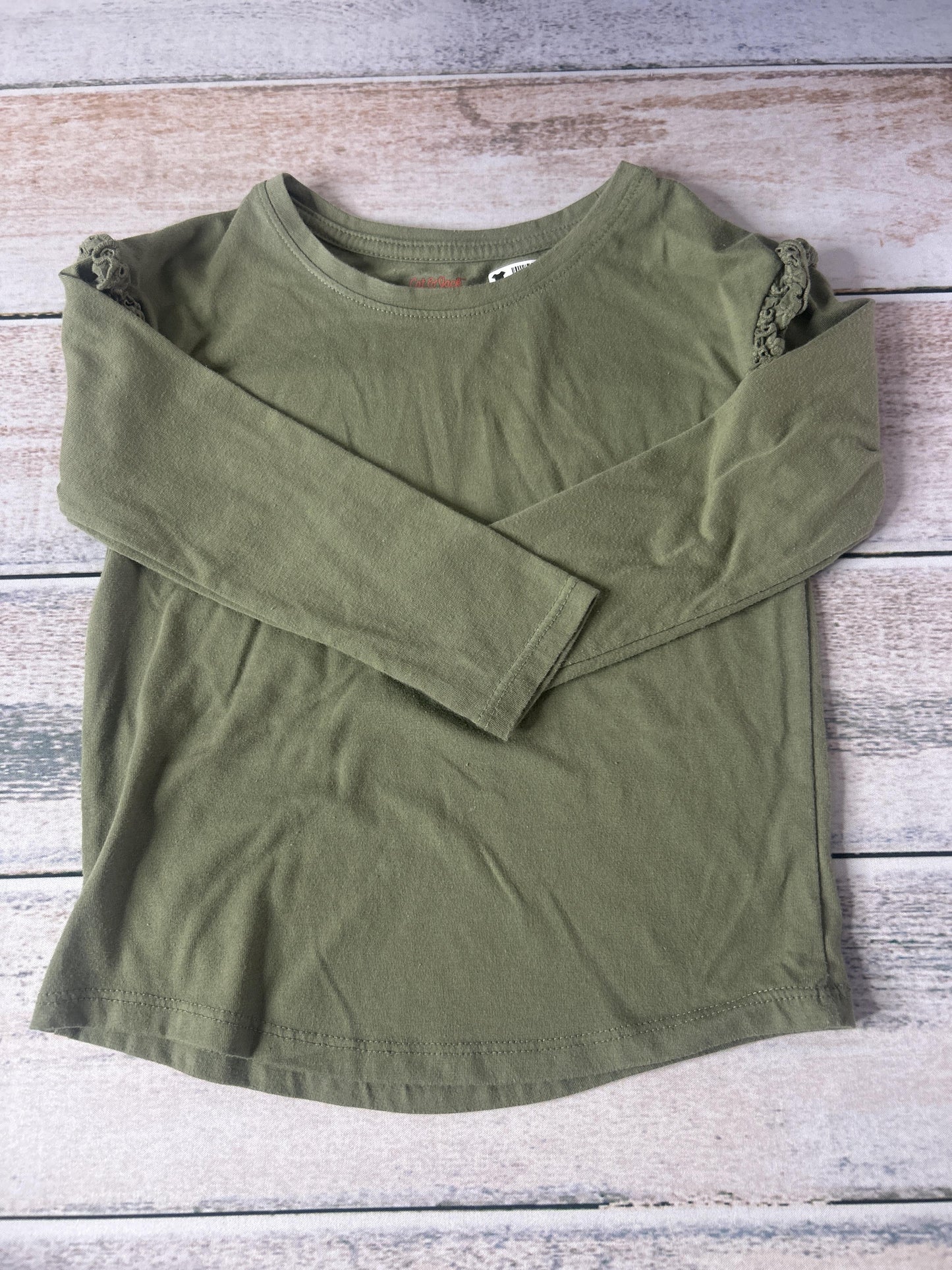 Girls Forest Green Long Sleeve Shirt Size: 4T Forest Green