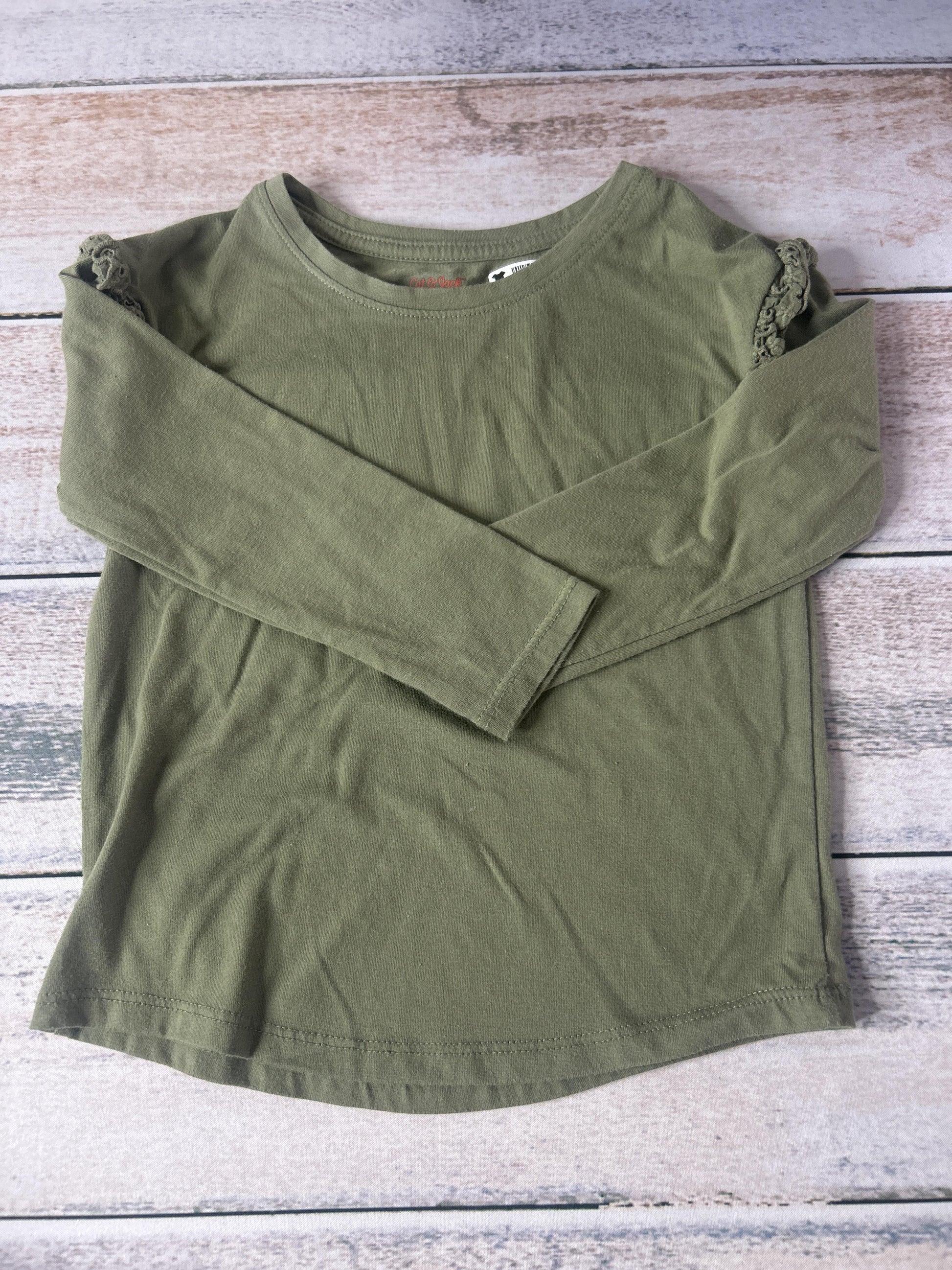 Girls Forest Green Long Sleeve Shirt Size: 4T Forest Green