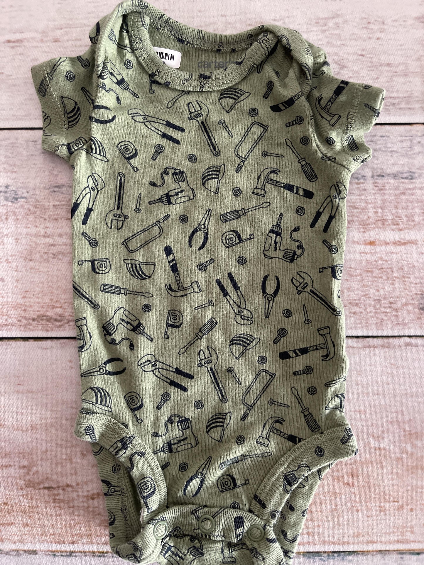 Carters Boys Forest Green Onesie Size: Newborn Forest Green