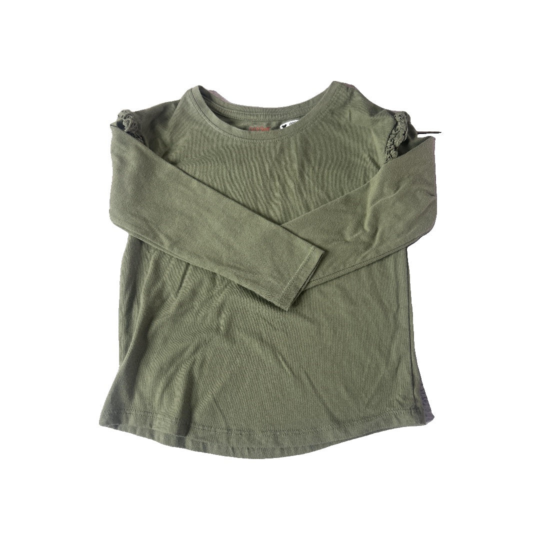 Girls Forest Green Long Sleeve Shirt Size: 4T Forest Green