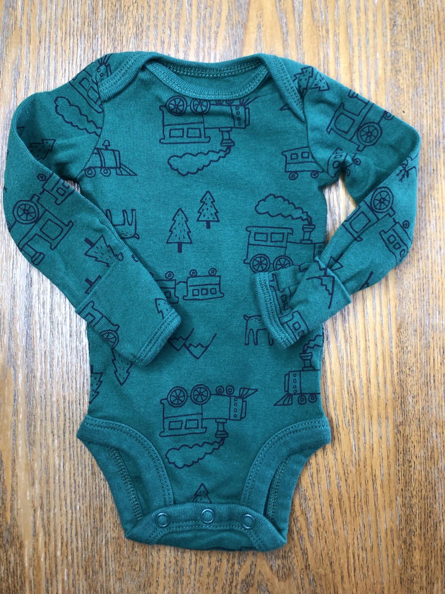 Carters Unisex Forest Green Onesie Size: Newborn Forest Green