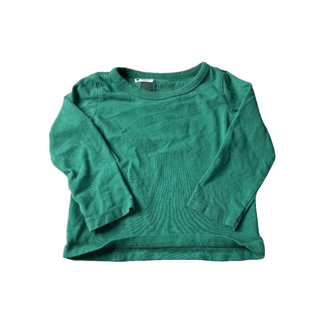 Kidential Unisex Forest Green Long Sleeve T-Shirt Size: 2 years Forest Green