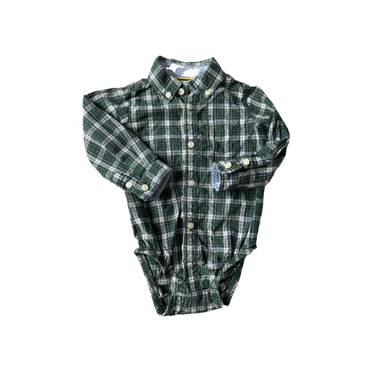 Carters Boys Forest Green Button Down Short Sleeve Size: 9 months Forest Green