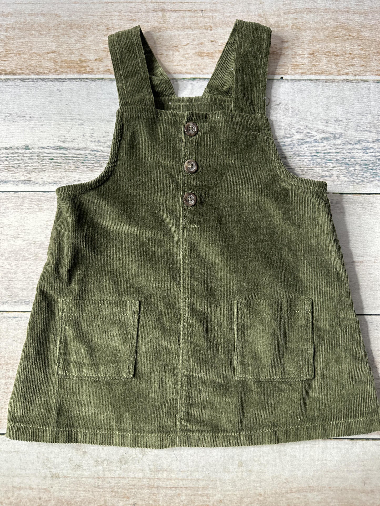 Old Navy Girls Forest Green Dress Size: 12-18 months Forest Green