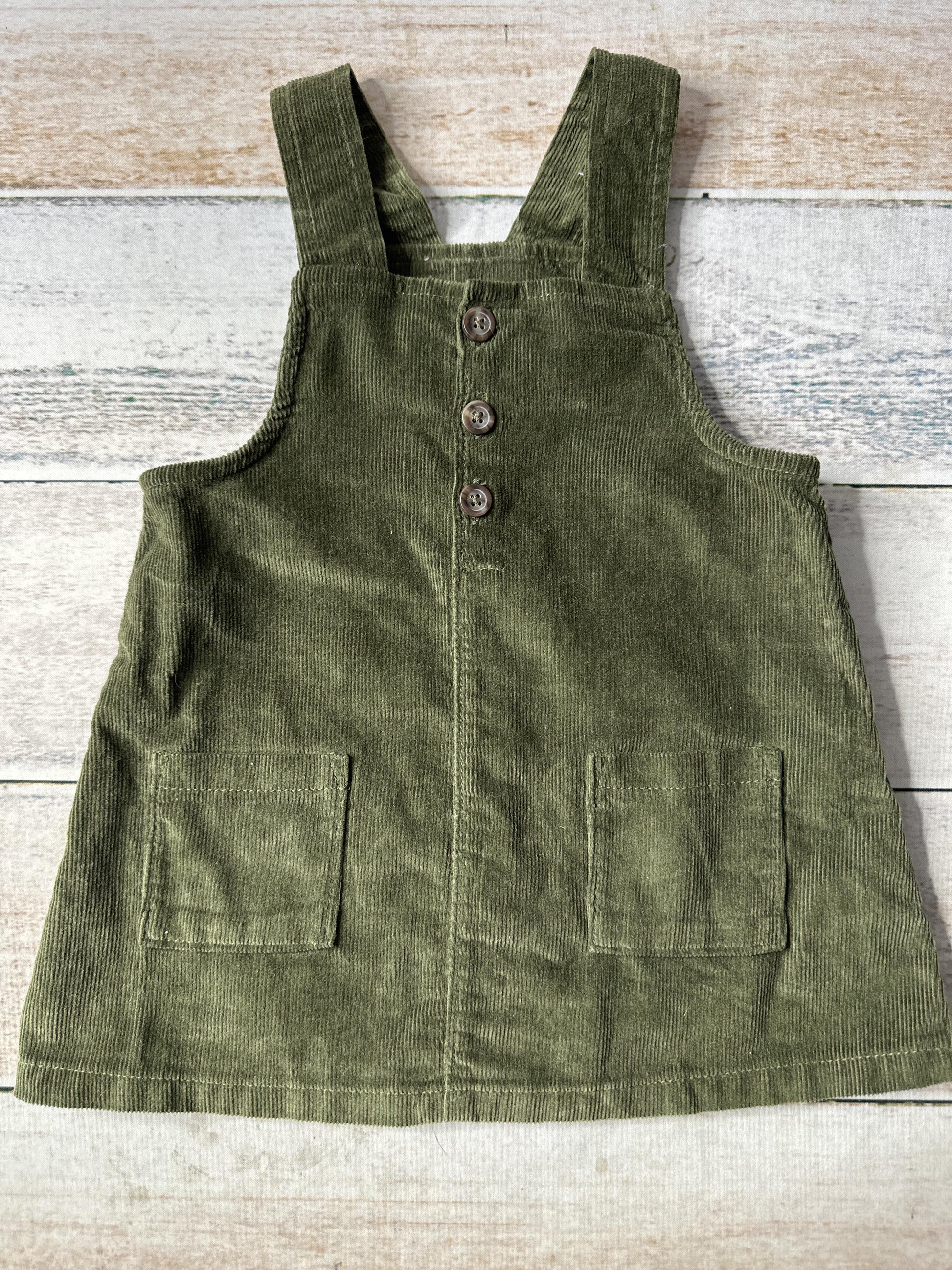 Old Navy Girls Forest Green Dress Size: 12-18 months Forest Green