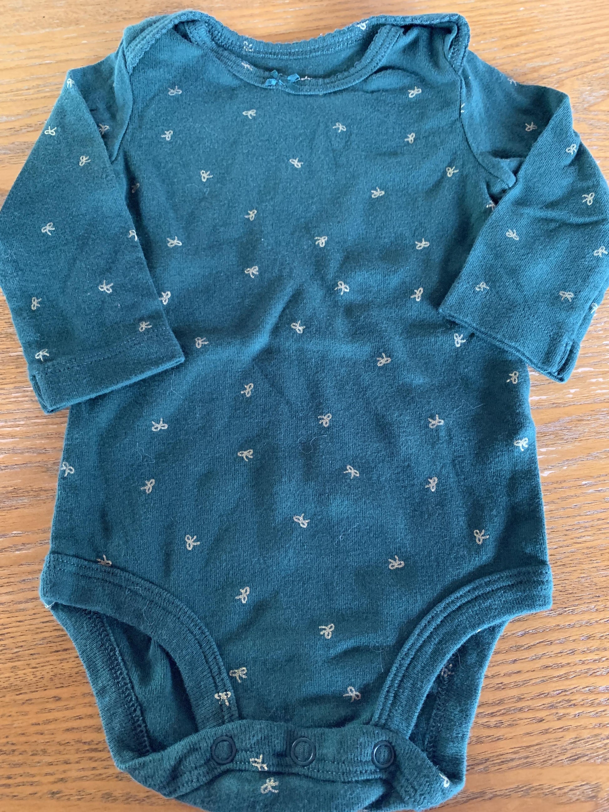 Carters Girls Forest Green Onesie Size: 6 months Forest Green