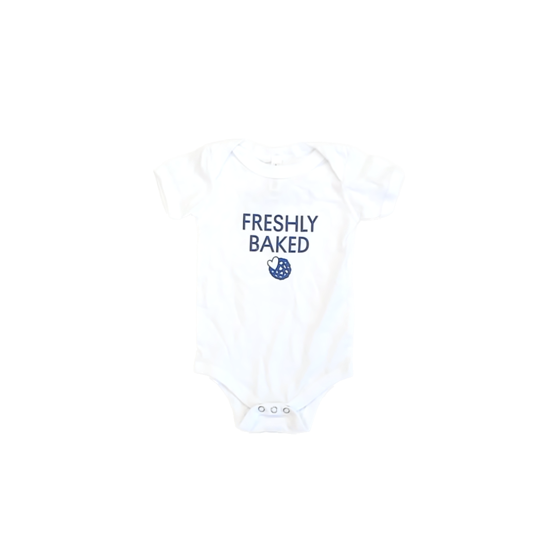 Levain Bakery Unisex "Freshly Baked" Onesie Size: 6-12 Months "Freshly Baked"
