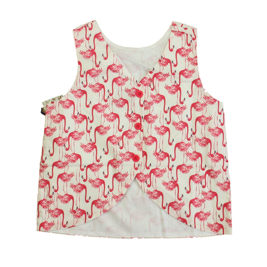 Classic Prep Girls Frolic Flamingos Blouse Size: 6-14 Years